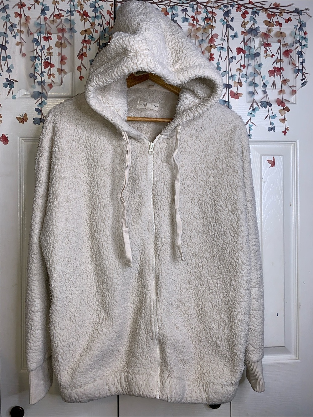 Lou & Grey Cream Teddy Zip Hoodie